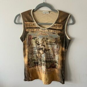 Cute sleeveless Cowgirl style top